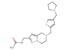 N-[(5-{[4-(pyrrolidin-1-ylmethyl)-2-thienyl]methyl}-4,5,6,7-tetrahydropyrazolo[1,5-a]pyrazin-2-yl)methyl]acetamide