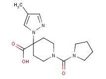 4-(4-methyl-1H-pyrazol-1-yl)-1-(pyrrolidin-1-ylcarbonyl)piperidine-4-carboxylic acid