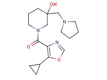 1-[(5-cyclopropyl-1,3-oxazol-4-yl)carbonyl]-3-(pyrrolidin-1-ylmethyl)piperidin-3-ol