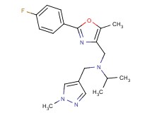 N-{[2-(4-fluorophenyl)-5-methyl-1,3-oxazol-4-yl]methyl}-N-[(1-methyl-1H-pyrazol-4-yl)methyl]-2-propanamine