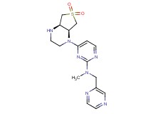 4-[(4aR*,7aS*)-6,6-dioxidohexahydrothieno[3,4-b]pyrazin-1(2H)-yl]-N-methyl-N-(pyrazin-2-ylmethyl)pyrimidin-2-amine