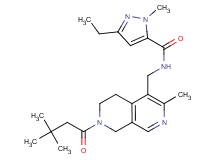 N-{[7-(3,3-dimethylbutanoyl)-3-methyl-5,6,7,8-tetrahydro-2,7-naphthyridin-4-yl]methyl}-3-ethyl-1-methyl-1H-pyrazole-5-carboxamide