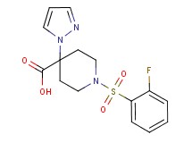 1-[(2-fluorophenyl)sulfonyl]-4-(1H-pyrazol-1-yl)piperidine-4-carboxylic acid