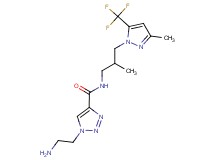 1-(2-aminoethyl)-N-{2-methyl-3-[3-methyl-5-(trifluoromethyl)-1H-pyrazol-1-yl]propyl}-1H-1,2,3-triazole-4-carboxamide