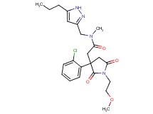 2-[3-(2-chlorophenyl)-1-(2-methoxyethyl)-2,5-dioxo-3-pyrrolidinyl]-N-methyl-N-[(5-propyl-1H-pyrazol-3-yl)methyl]acetamide