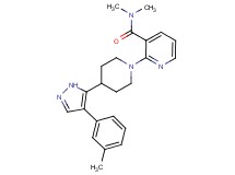 N,N-dimethyl-2-{4-[4-(3-methylphenyl)-1H-pyrazol-5-yl]piperidin-1-yl}nicotinamide