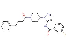 3-fluoro-N-{1-[1-(4-phenylbutanoyl)-4-piperidinyl]-1H-pyrazol-5-yl}benzamide