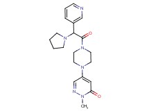 2-methyl-5-{4-[3-pyridinyl(1-pyrrolidinyl)acetyl]-1-piperazinyl}-3(2H)-pyridazinone