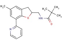 2,2-dimethyl-N-{[5-methyl-7-(2-pyridinyl)-2,3-dihydro-1-benzofuran-2-yl]methyl}propanamide