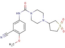N-(3-cyano-4-methoxyphenyl)-4-(1,1-dioxidotetrahydro-3-thienyl)piperazine-1-carboxamide