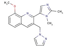 2-(1,2-dimethyl-1H-imidazol-5-yl)-8-methoxy-3-(1H-pyrazol-1-ylmethyl)quinoline trifluoroacetate