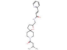 (2E)-N-{[8-(3-methylbutanoyl)-1-oxa-8-azaspiro[4.5]dec-2-yl]methyl}-3-(2-pyridinyl)acrylamide