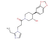 (3S*,4S*)-4-(1,3-benzodioxol-5-yl)-1-[3-(2-ethyl-1H-imidazol-1-yl)propanoyl]piperidin-3-ol