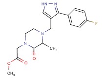 methyl (4-{[3-(4-fluorophenyl)-1H-pyrazol-4-yl]methyl}-3-methyl-2-oxopiperazin-1-yl)acetate