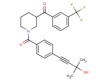 {1-[4-(3-hydroxy-3-methyl-1-butyn-1-yl)benzoyl]-3-piperidinyl}[3-(trifluoromethyl)phenyl]methanone