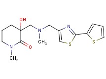 3-hydroxy-1-methyl-3-[(methyl{[2-(2-thienyl)-1,3-thiazol-4-yl]methyl}amino)methyl]-2-piperidinone