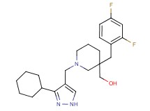 [1-[(3-cyclohexyl-1H-pyrazol-4-yl)methyl]-3-(2,4-difluorobenzyl)-3-piperidinyl]methanol