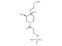 N-{3-[(3R*,4R*)-4-hydroxy-4-(2-methoxyethyl)-3-methyl-1-piperidinyl]-3-oxopropyl}methanesulfonamide