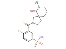 4-fluoro-3-[(7-methyl-6-oxo-2,7-diazaspiro[4.5]dec-2-yl)carbonyl]benzenesulfonamide