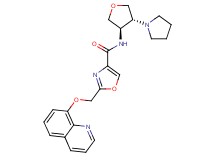 N-[(3R*,4R*)-4-pyrrolidin-1-yltetrahydrofuran-3-yl]-2-[(quinolin-8-yloxy)methyl]-1,3-oxazole-4-carboxamide