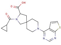 2-(cyclopropylcarbonyl)-8-thieno[2,3-d]pyrimidin-4-yl-2,8-diazaspiro[4.5]decane-3-carboxylic acid