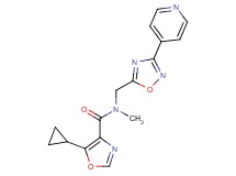 5-cyclopropyl-N-methyl-N-{[3-(4-pyridinyl)-1,2,4-oxadiazol-5-yl]methyl}-1,3-oxazole-4-carboxamide