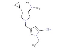 4-{[rel-(3S,4R)-3-cyclopropyl-4-(dimethylamino)-1-pyrrolidinyl]methyl}-1-ethyl-1H-pyrrole-2-carbonitrile dihydrochloride