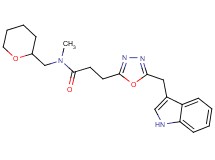 3-[5-(1H-indol-3-ylmethyl)-1,3,4-oxadiazol-2-yl]-N-methyl-N-(tetrahydro-2H-pyran-2-ylmethyl)propanamide