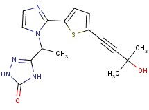 5-(1-{2-[5-(3-hydroxy-3-methylbut-1-yn-1-yl)-2-thienyl]-1H-imidazol-1-yl}ethyl)-2,4-dihydro-3H-1,2,4-triazol-3-one