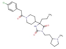5-{1-[(4-chlorophenyl)acetyl]-4-piperidinyl}-3-[2-(1-methyl-2-pyrrolidinyl)ethyl]-5-propyl-2,4-imidazolidinedione