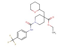 ethyl 4-(tetrahydro-2H-pyran-2-ylmethyl)-1-({[4-(trifluoromethyl)phenyl]amino}carbonyl)-4-piperidinecarboxylate