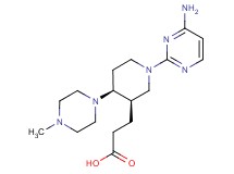 3-[(3R*,4S*)-1-(4-aminopyrimidin-2-yl)-4-(4-methylpiperazin-1-yl)piperidin-3-yl]propanoic acid