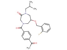 4-(4-acetylbenzoyl)-6-[(2-fluorobenzyl)oxy]-1-isobutyl-1,4-diazepan-2-one