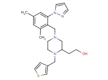 2-[4-[2,4-dimethyl-6-(1H-pyrazol-1-yl)benzyl]-1-(3-thienylmethyl)-2-piperazinyl]ethanol
