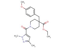 ethyl 1-[(1,3-dimethyl-1H-pyrazol-5-yl)carbonyl]-4-(4-methoxybenzyl)-4-piperidinecarboxylate