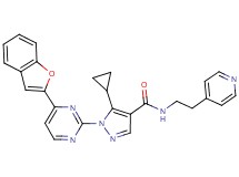 1-[4-(1-benzofuran-2-yl)-2-pyrimidinyl]-5-cyclopropyl-N-[2-(4-pyridinyl)ethyl]-1H-pyrazole-4-carboxamide