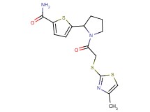 5-(1-{[(4-methyl-1,3-thiazol-2-yl)thio]acetyl}-2-pyrrolidinyl)-2-thiophenecarboxamide