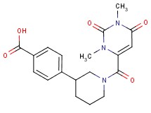 4-{1-[(1,3-dimethyl-2,6-dioxo-1,2,3,6-tetrahydropyrimidin-4-yl)carbonyl]piperidin-3-yl}benzoic acid
