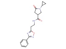 1-cyclopropyl-5-oxo-N-[2-(3-phenyl-1,2,4-oxadiazol-5-yl)ethyl]pyrrolidine-3-carboxamide