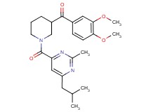 (3,4-dimethoxyphenyl){1-[(6-isobutyl-2-methyl-4-pyrimidinyl)carbonyl]-3-piperidinyl}methanone