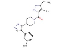 1-[(3-ethyl-4-methyl-1H-pyrazol-5-yl)carbonyl]-4-[4-(3-methylphenyl)-1H-pyrazol-5-yl]piperidine