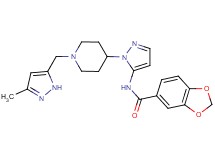 N-(1-{1-[(3-methyl-1H-pyrazol-5-yl)methyl]-4-piperidinyl}-1H-pyrazol-5-yl)-1,3-benzodioxole-5-carboxamide