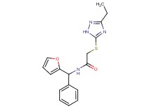 2-[(3-ethyl-1H-1,2,4-triazol-5-yl)thio]-N-[2-furyl(phenyl)methyl]acetamide