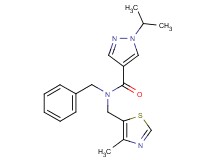 N-benzyl-1-isopropyl-N-[(4-methyl-1,3-thiazol-5-yl)methyl]-1H-pyrazole-4-carboxamide