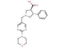 (3S*,4R*)-1-[(2-morpholin-4-ylpyrimidin-5-yl)methyl]-4-phenylpyrrolidine-3-carboxylic acid