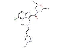 N-[(6-chloro-2-{[(2R*,6S*)-2,6-dimethyl-4-morpholinyl]carbonyl}imidazo[1,2-a]pyridin-3-yl)methyl]-N-methyl-2-(1-methyl-1H-pyrazol-4-yl)ethanamine