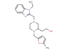 2-{4-[(1-ethyl-1H-benzimidazol-2-yl)methyl]-1-[(5-methyl-2-furyl)methyl]-2-piperazinyl}ethanol