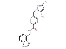4-[(3,5-dimethyl-1H-pyrazol-1-yl)methyl]-N-(1H-indol-4-ylmethyl)benzamide