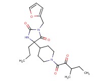 3-(2-furylmethyl)-5-[1-(3-methyl-2-oxopentanoyl)-4-piperidinyl]-5-propyl-2,4-imidazolidinedione