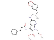 methyl 5-{[3-(1,3-benzodioxol-5-yl)-2-methylpropyl]amino}-1-(2-methoxyethyl)-3-[(3-phenylpropanoyl)amino]-1H-pyrrolo[2,3-b]pyridine-2-carboxylate